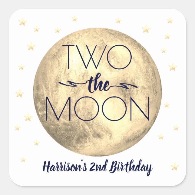 Two The Moon 2nd Birthday Square Sticker (Front)