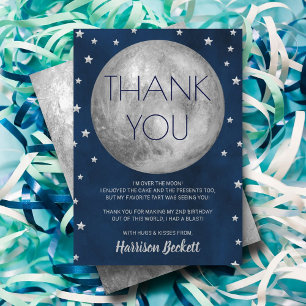 Two The Moon 2nd Birthday Thank You Card