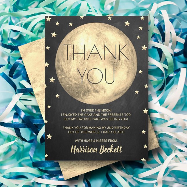 Two The Moon 2nd Birthday Thank You Card (Creator Uploaded)