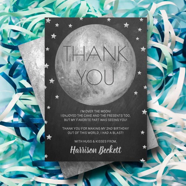 Two The Moon 2nd Birthday Thank You Card (Creator Uploaded)