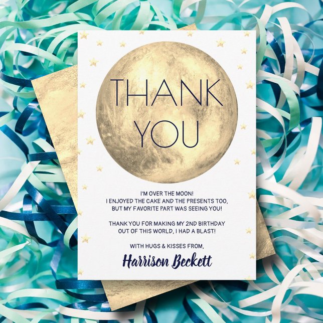 Two The Moon 2nd Birthday Thank You Card (Creator Uploaded)