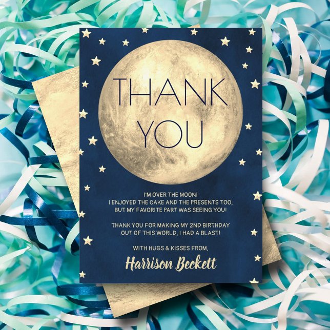 Two The Moon 2nd Birthday Thank You Card (Creator Uploaded)