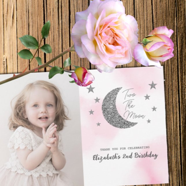 Two The Moon 2nd Birthday Thank You Card (Creator Uploaded)