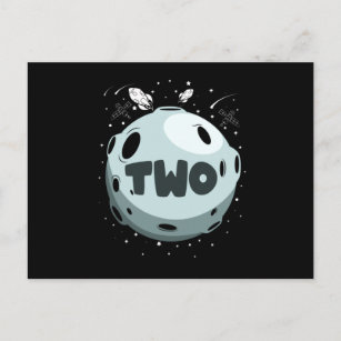 TWO THE MOON 2nd Birthday Toddler 2 Year Old Postcard