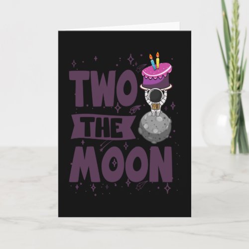 TWO THE MOON 2nd Birthday Toddler Space Birthday Card