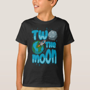 TWO THE MOON 2nd Birthday Toddler Space Birthday T-Shirt