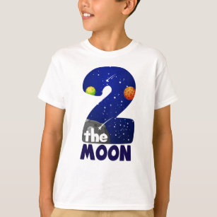 TWO THE MOON 2nd Birthday Toddler Space Birthday T-Shirt