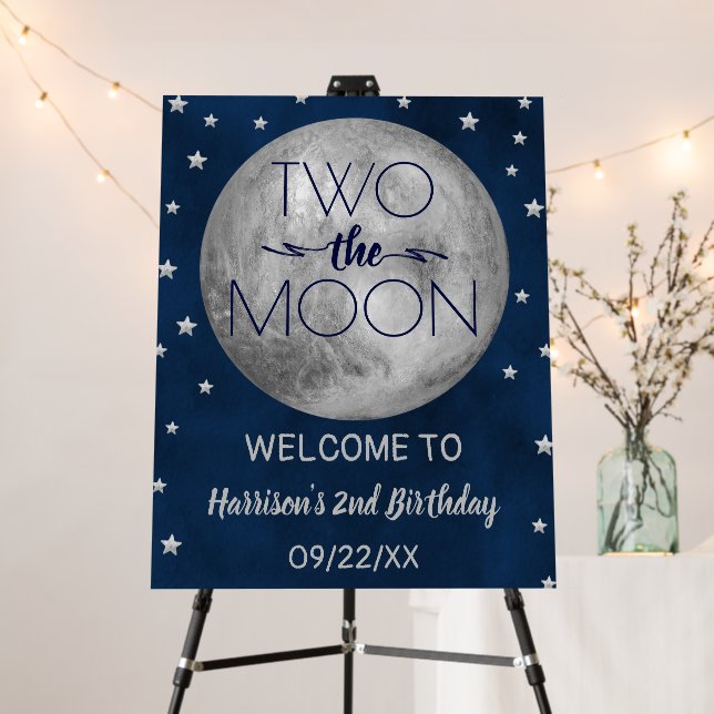 Two The Moon 2nd Birthday Welcome Sign (In Situ (Stand))
