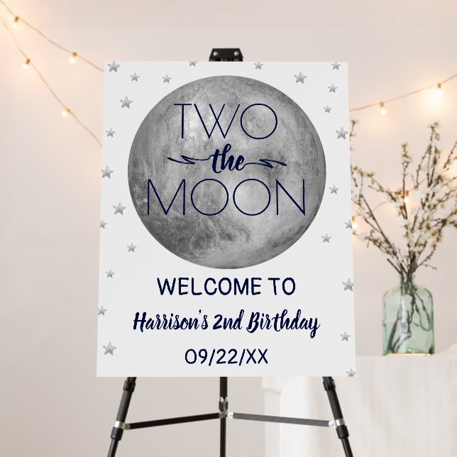 Two The Moon 2nd Birthday Welcome Sign (In Situ (Stand))