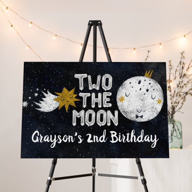Two the Moon 2nd Birthday Welcome Sign (In Situ (Stand))