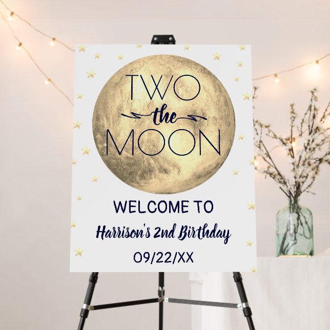 Two The Moon 2nd Birthday Welcome Sign (In Situ (Stand))