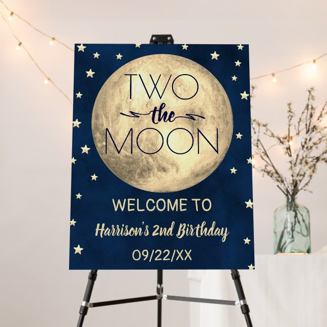 Two The Moon 2nd Birthday Welcome Sign (In Situ (Stand))