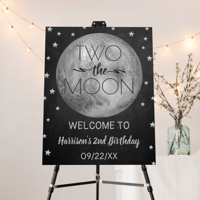 Two The Moon 2nd Birthday Welcome Sign (In Situ (Stand))