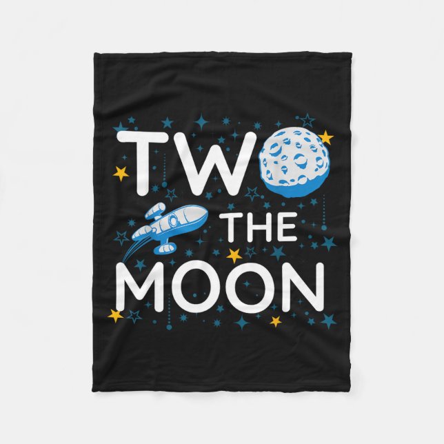 Two The Moon 2nd Planets Lover Birthday Space Rock Fleece Blanket (Front)