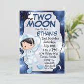 Two The Moon - Astronaut Boy - 2nd Birthday Invitation (Standing Front)