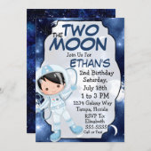 Two The Moon - Astronaut Boy - 2nd Birthday Invitation (Front/Back)