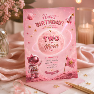 Two The Moon Birthday Card
