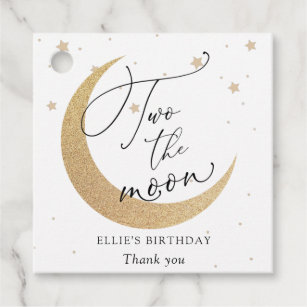 Two The Moon Birthday  Favor Tags