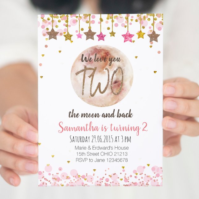 Two the moon birthday Invitation 2nd birthday (Creator Uploaded)