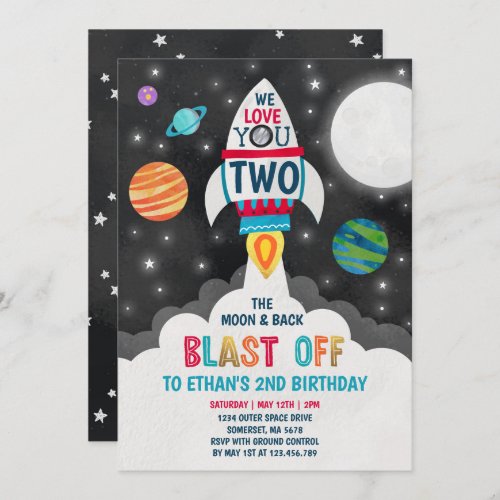 Two The Moon Birthday Invite Loved To Two The Moon