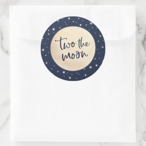 Two the Moon Birthday Party Stickers for Favors