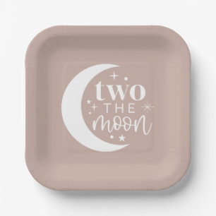 Two The Moon Blush Paper Plates