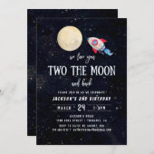 Two The Moon Boy 2nd Birthday Party Invitation (Front/Back)