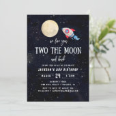 Two The Moon Boy 2nd Birthday Party Invitation (Standing Front)