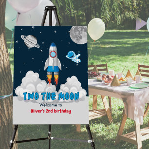 Two The Moon Boy Space Rocket 2nd Birthday Foam Board