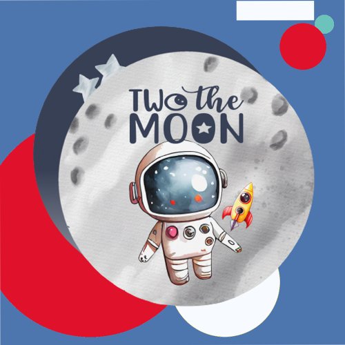 Two the Moon Boys 2nd Birthday Invitation