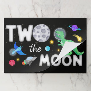 Two The Moon Dinosaur Astronaut 2nd Birthday Paper Pad