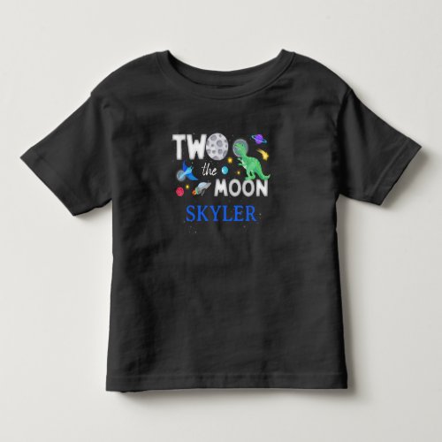 Two The Moon Dinosaur Astronaut 2nd Birthday Toddler T-shirt