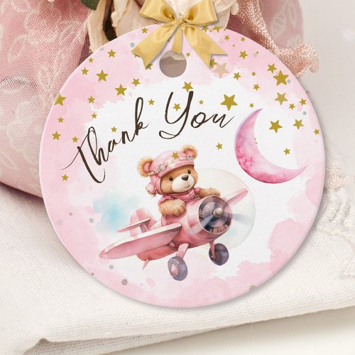 TWO the Moon  Girl Pink 2nd Birthday Thank You Favor Tags