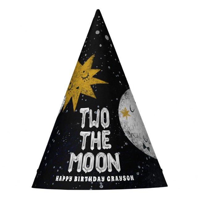 Two the Moon Kids Birthday Party Party Hat (Front)