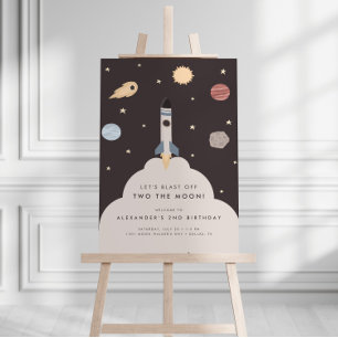 Two the Moon Kids Outer Space Birthday Foam Board