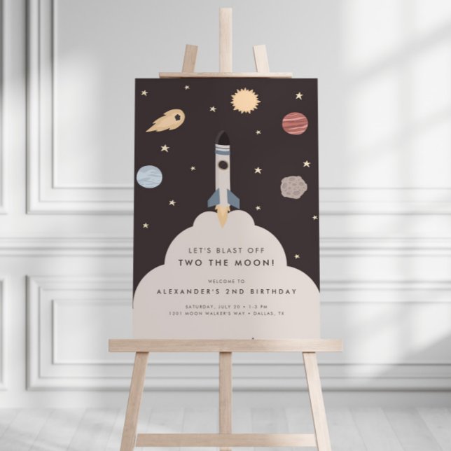 Two the Moon Kids Outer Space Birthday  Foam Board (Creator Uploaded)