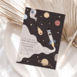 Two the Moon Kids Outer Space Birthday  Invitation<br><div class="desc">Let's blast off 'TWO THE MOON'! Celebrate your little space cadet with this fun and modern space birthday invitation.</div>