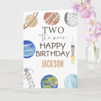 Two The Moon | Modern Space 2nd Birthday Décor Card