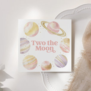 Two The Moon Outer Space 2nd Birthday Napkins