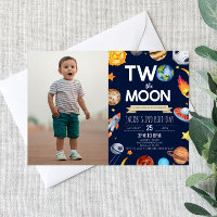 Two The Moon Outer Space Blue 2nd Birthday Party