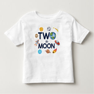 Two The Moon Outer Space Planet 2nd Birthday Party Toddler T-shirt