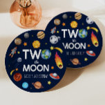 Two The Moon Outer Space Planet Birthday Party Paper Plates<br><div class="desc">These are Two The Moon Outer Space Planet Birthday Party Paper Plates!</div>