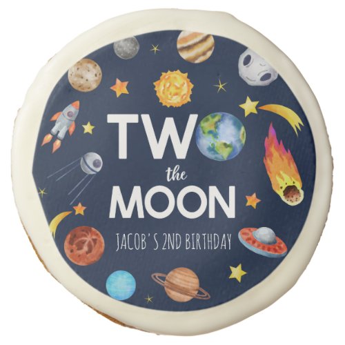 Two The Moon Outer Space Planet Birthday Party Sugar Cookie