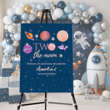 Two The Moon  Outer Space Ship Planets 2nd Bday