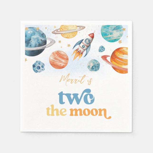Two the Moon Party Napkins (Front)