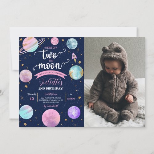 Two The Moon Photo Invitation