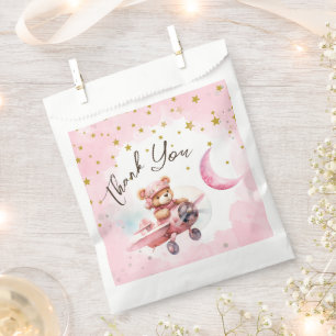 TWO the Moon Pink Girl 2nd Birthday Favor Bags