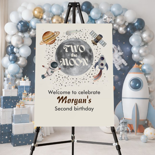 Two The Moon Planets Gender Neutral 2nd Birthday  Foam Board (Creator Uploaded)