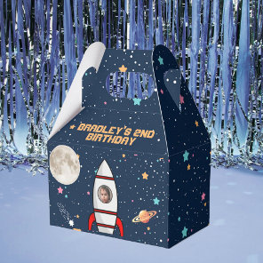 Two the Moon Rocket Ship 2nd Birthday Photo Favor Boxes