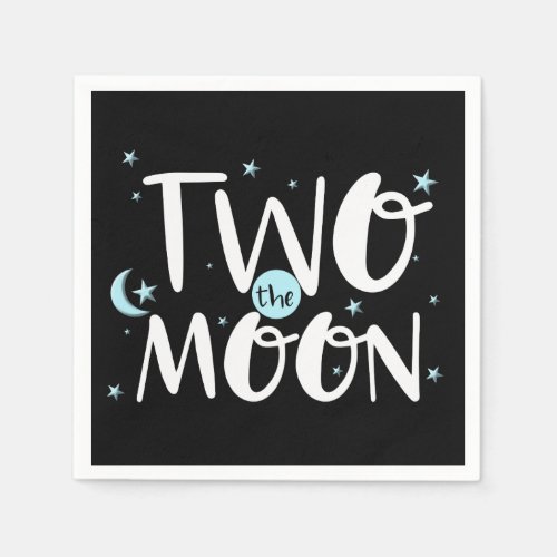 TWO THE MOON Rocket Ship Space 2nd Birthday Party Napkins